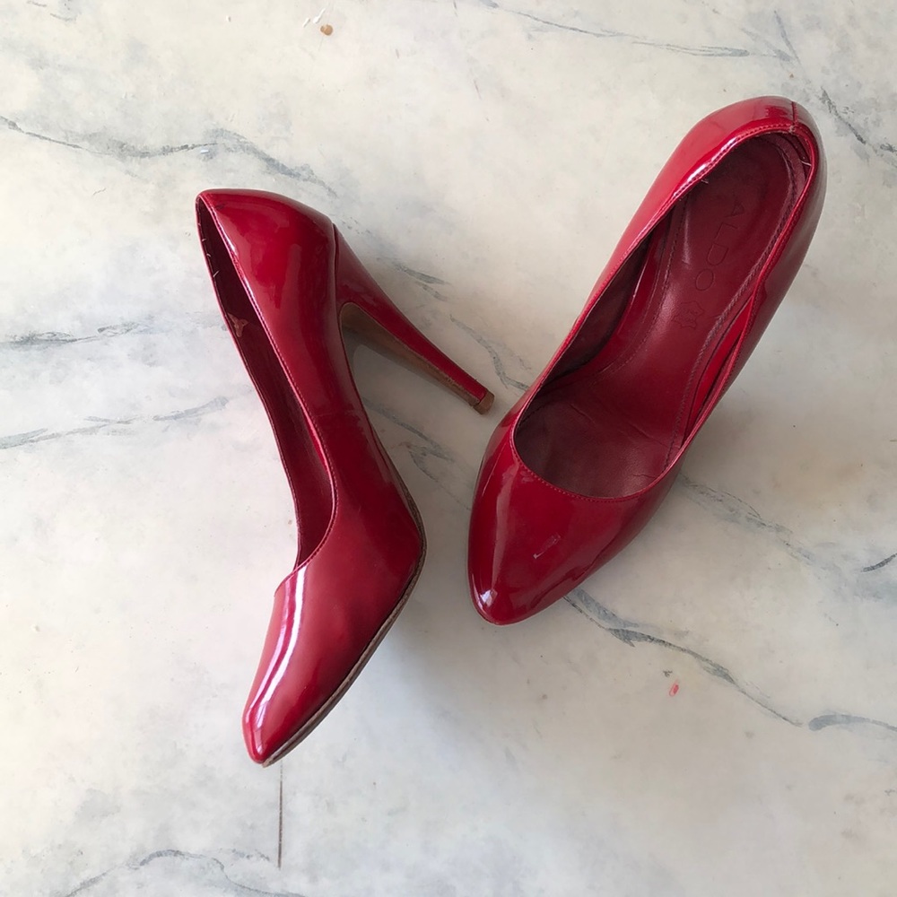 Aldo Red Patent Leather Pumps